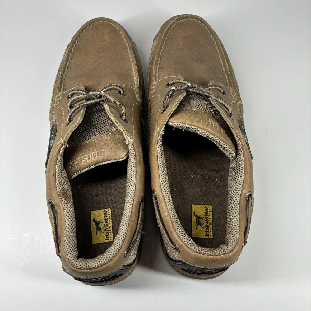 Irish Setter Lakeside 3812 Men's 11.5 Extra Wide Tan Leather Boat Shoes Red Wing